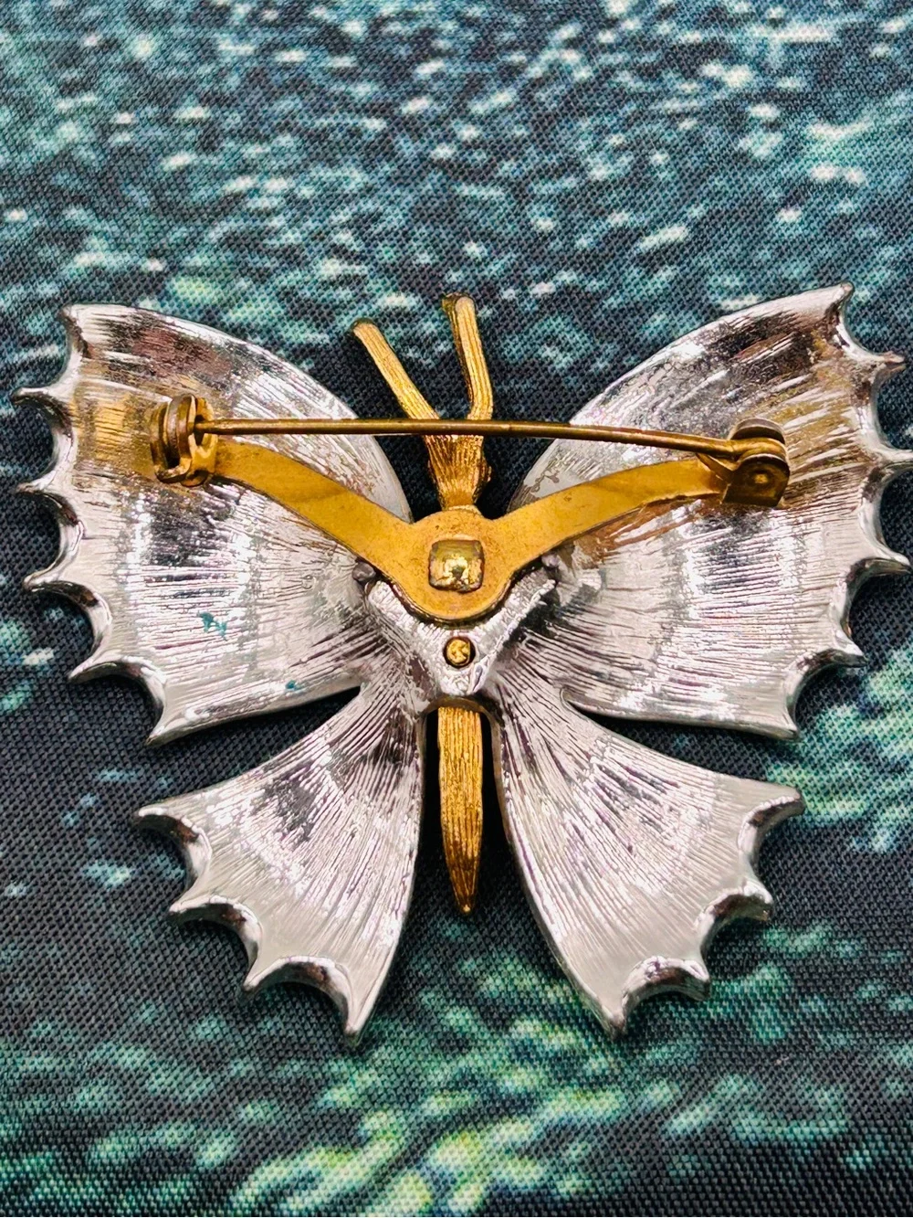 Five Piece Assorted Butterfly Brooch Pin Set - Multicolor Metals Gold Monet Sign